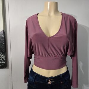 Elegant Mauve V-Neck Women's Top